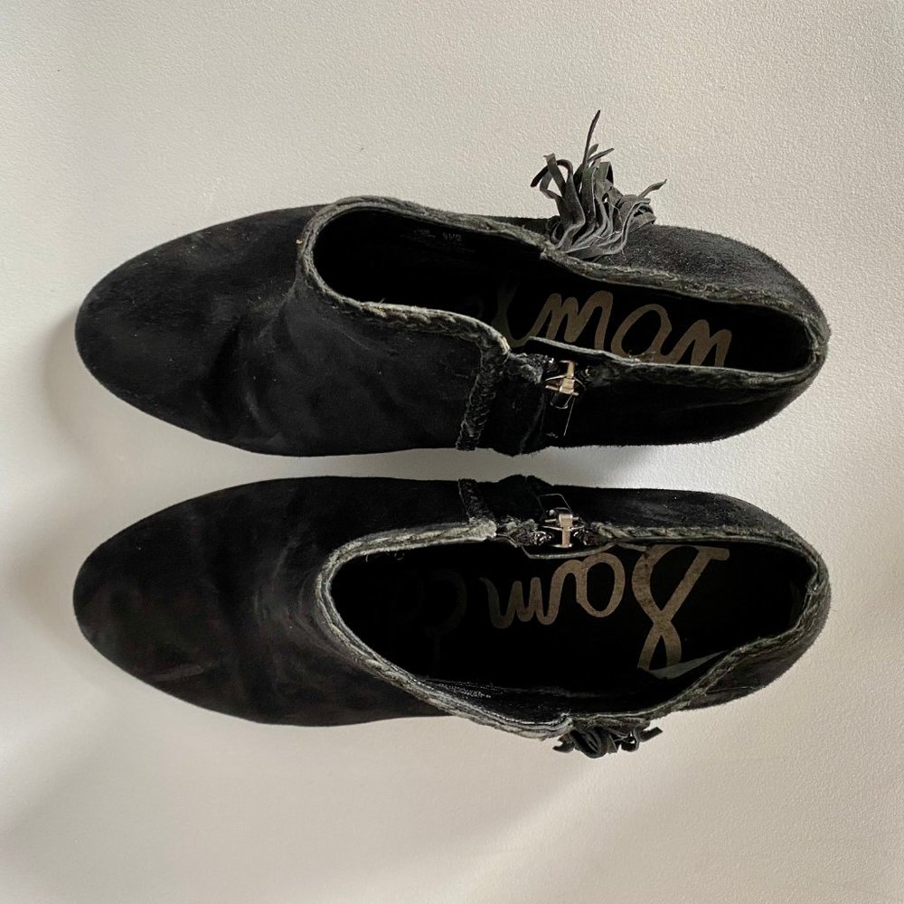 New Sam Edelman Paige Fringe Leather Ankle Boots - Picture 4 of 4